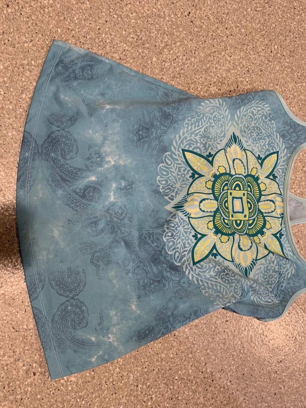 #635 "Mysterloso" Blue Floral Racerback Tank and Boardshort Set Top XL Shorts12 - Picture 10 of 13